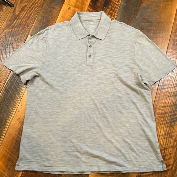 Vince 100 Percent Cotton Slub Polo Shirt Gray Size L - Picture 2 of 6